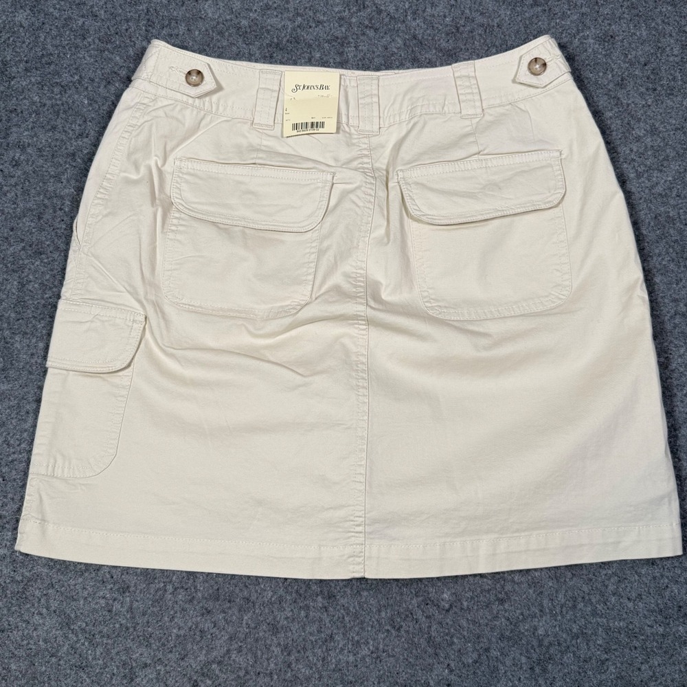 St. John's Bay Womens Beige Cargo Skort Size 4 Stretch Cotton Utility Mini Skirt - Picture 9 of 13